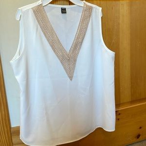 SHEIN white and lace trim tank